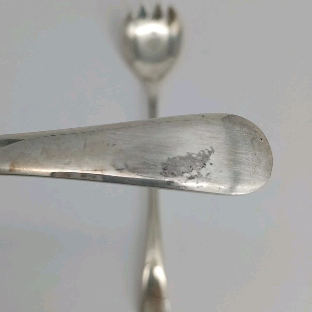 2X Set Masterpiece Japan Vintage Silver plated Salad Serving Fork And Spoon